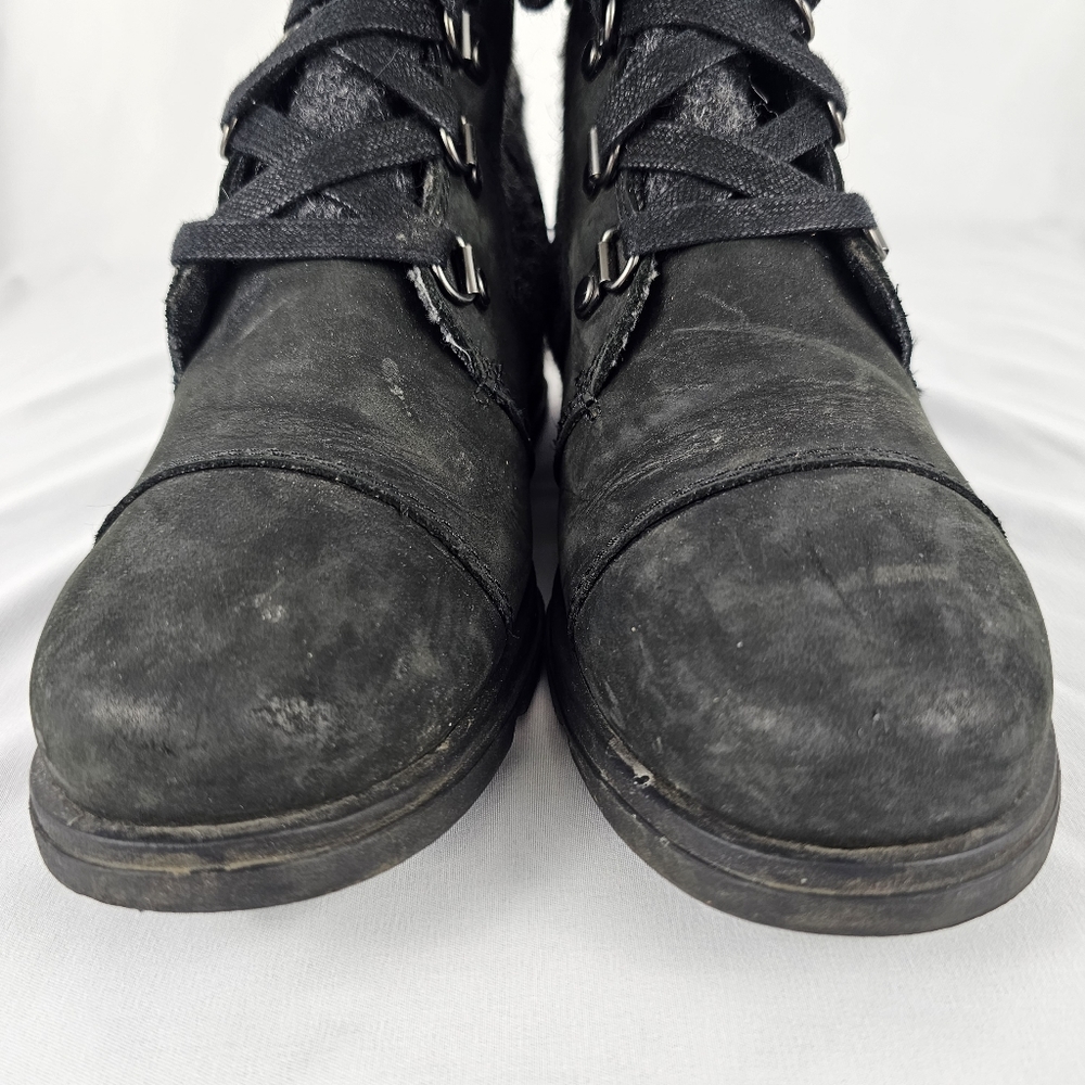 Sorel Womens Major Carly Winter Boots Black Gray Leather NL2324-010 Mid Calf 5.5 - Picture 7 of 9